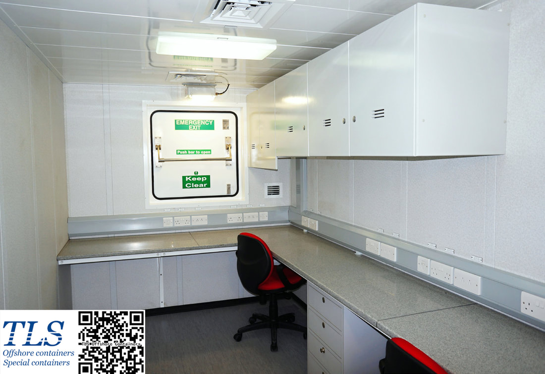 zone 1 / zone 2 rated office container, DNV2.7-1 certified, IEC60079-13 classified, 20ft office module, equipped with CPFG