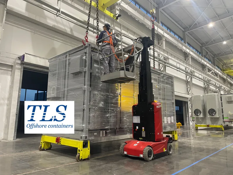 semi-integrated BESS solutions, air-cooling, BESS enclosure with battery racks, tls energy, bess container inspection., full bess integration, oem, odm, tls energy