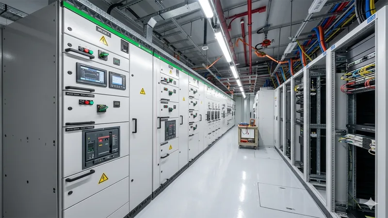 internal view of switchgear container, 