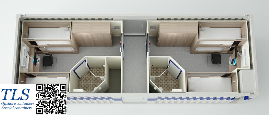8 pax accommodation module layout drawing, ABS approved